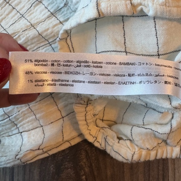 Zara Plaid Cropped Top cream and black size small - Picture 11 of 11